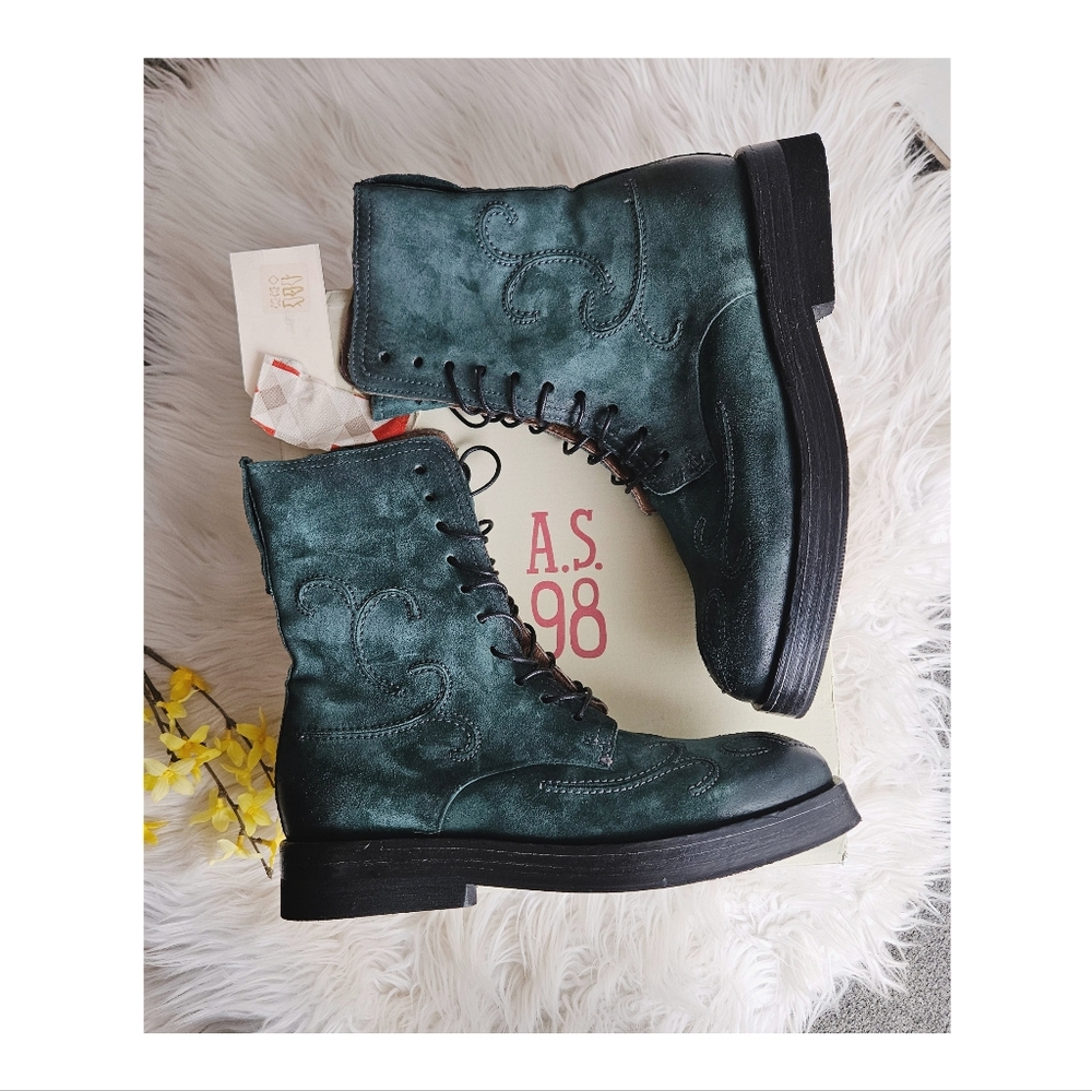 NIB A.S.98 Tatton Lace-up Leather Boot, Size 37EU